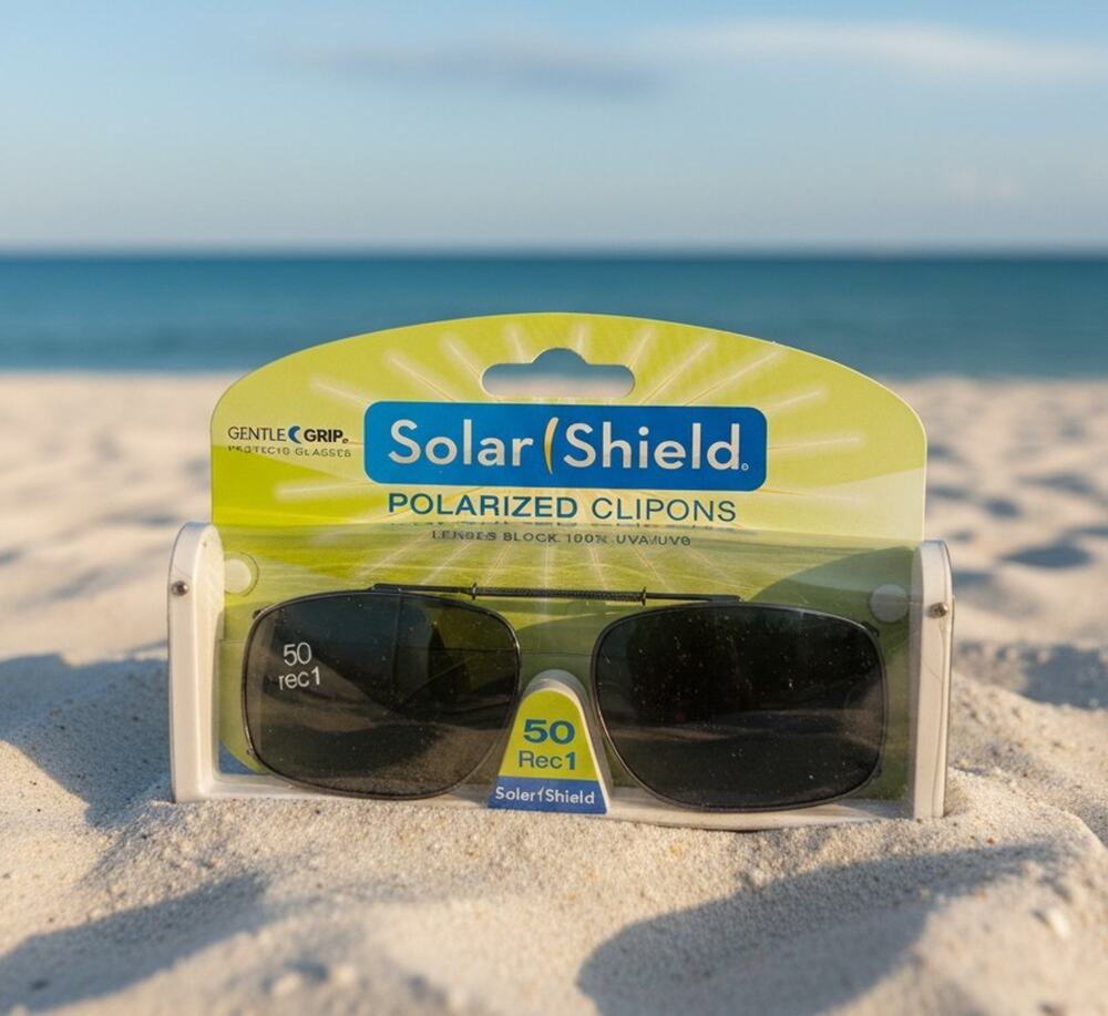 Solar Shield Polarized Clip-on Sunglasses 50 Rec1